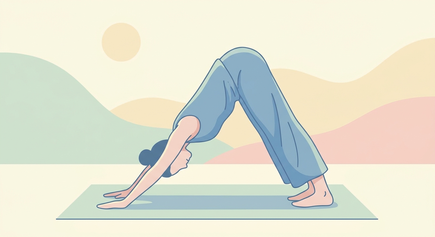 Adho Mukha Svanasana - Cachorro Olhando para Baixo, uma postura de yoga que alonga todo o corpo