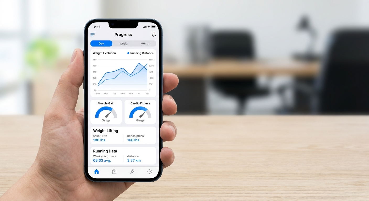 Plataforma para personal trainer - Evolução do aluno tela de evolução do aluno no aplicativo Millbody para personal trainer