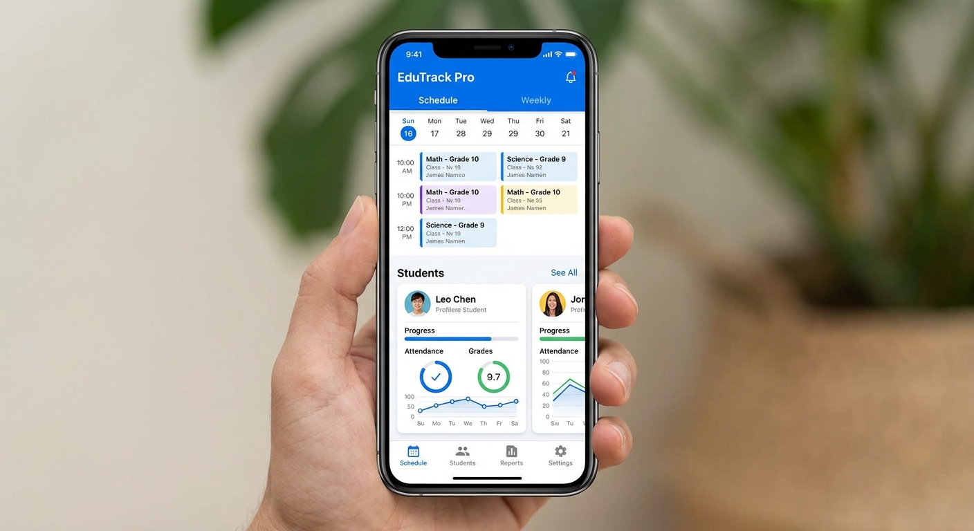 Interface do aplicativo Personal Millbody mostrando funcionalidades de agendamento e acompanhamento personalizado de alunos