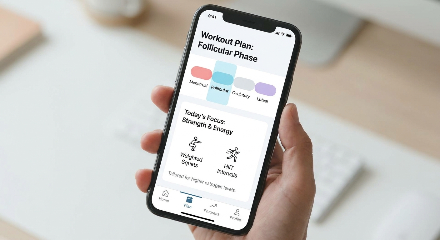 Aplicativo de treino para BJJ feminino - Personal Millbody Print do app Millbody mostrando tela de prescrição de treino com adaptação hormonal para personal trainer feminino