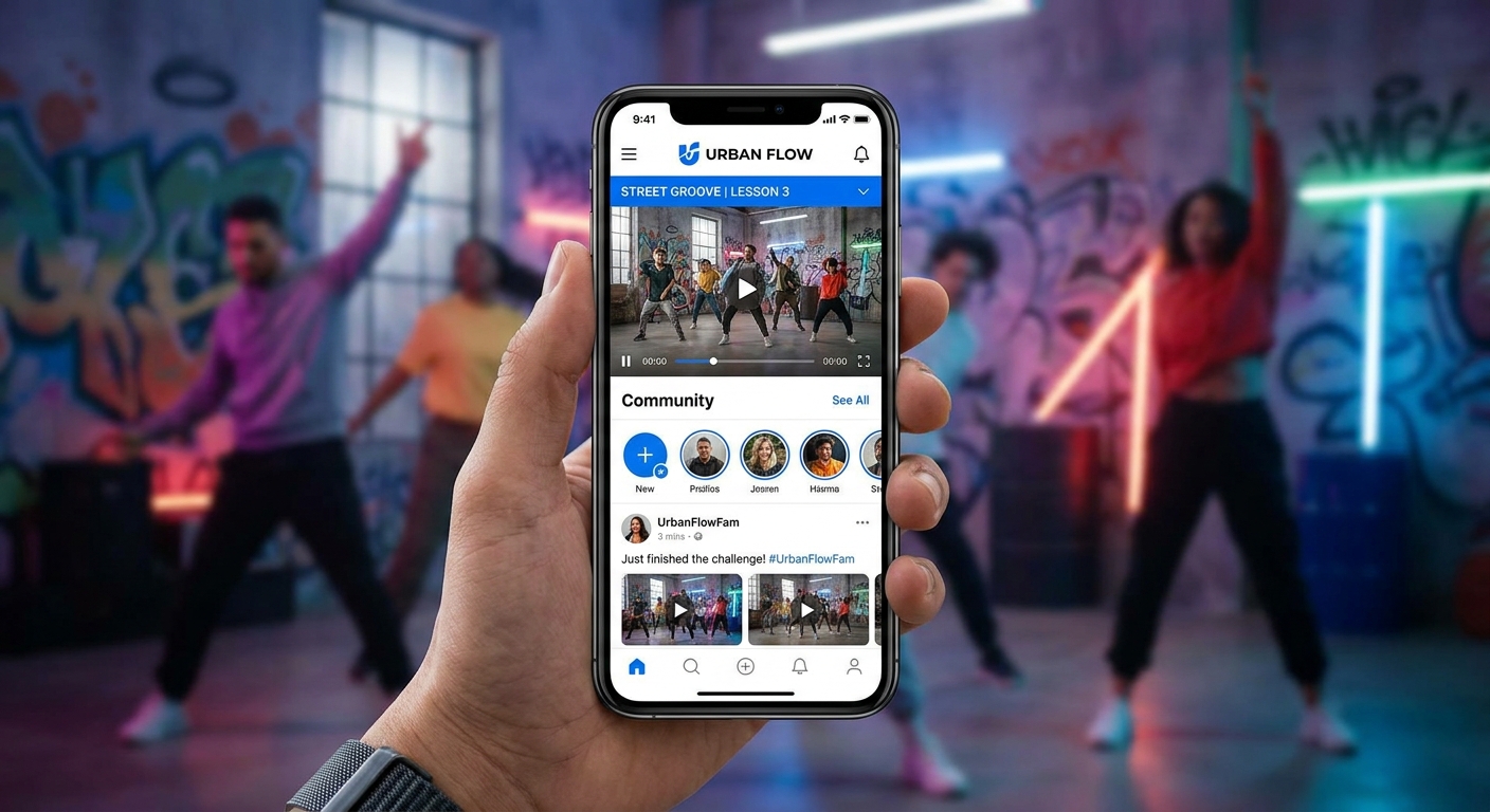 Mockup do aplicativo Personal Millbody para professor de dança urbana