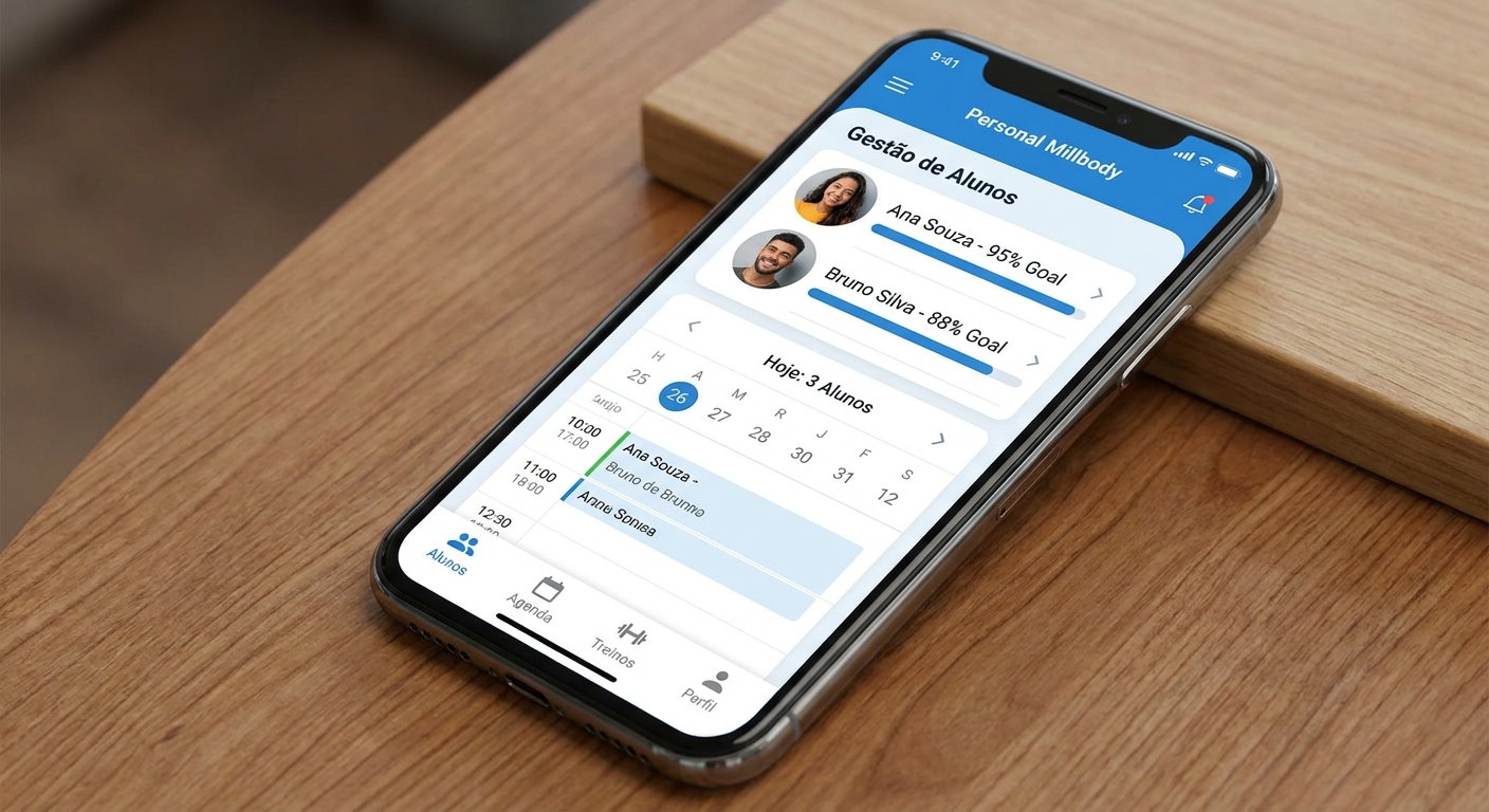 App Personal Millbody - Gestão de alunos App personalizado Personal Millbody para personal trainer