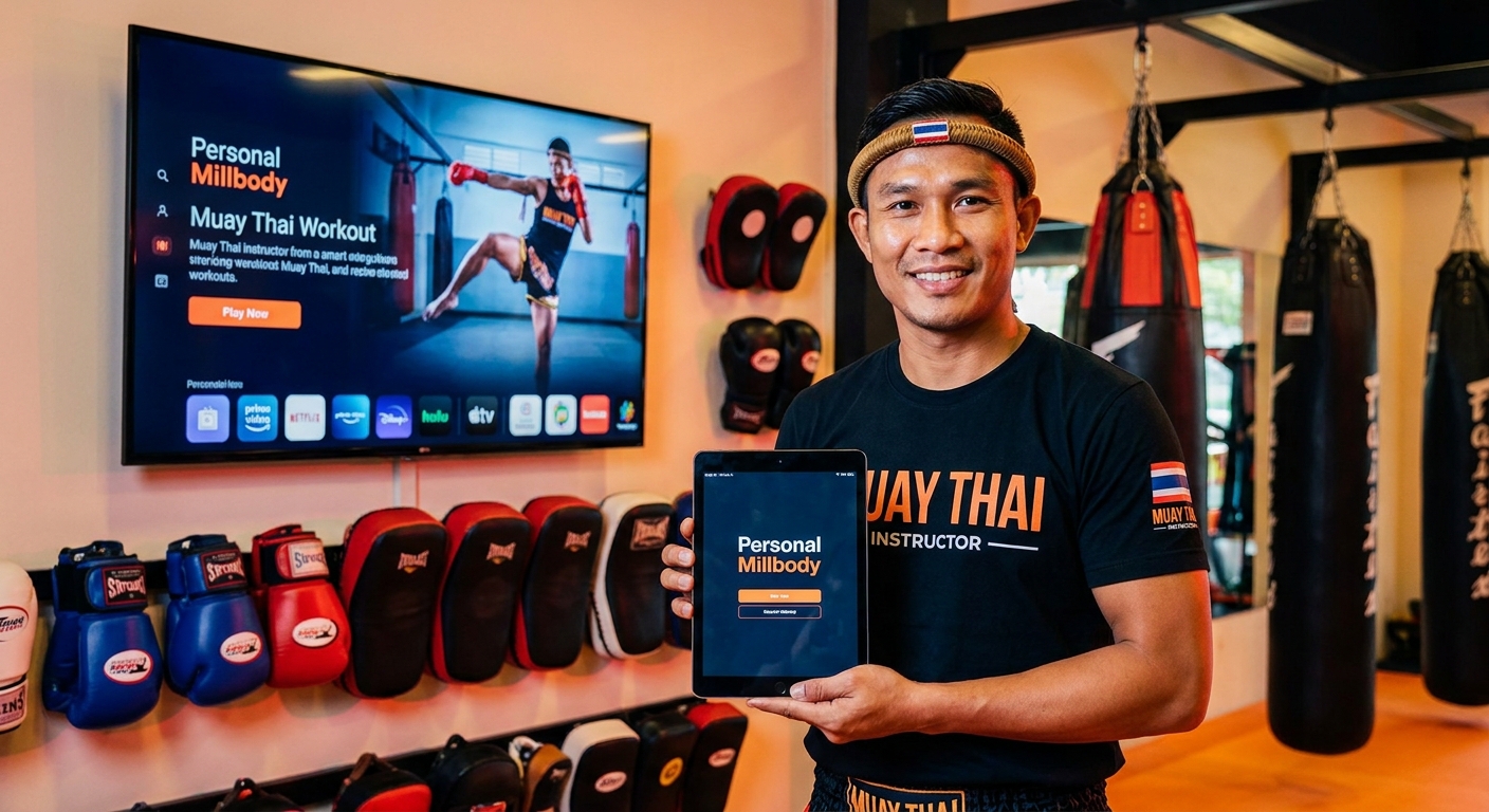 App Personal Millbody para instrutor de Muay Thai na TV
