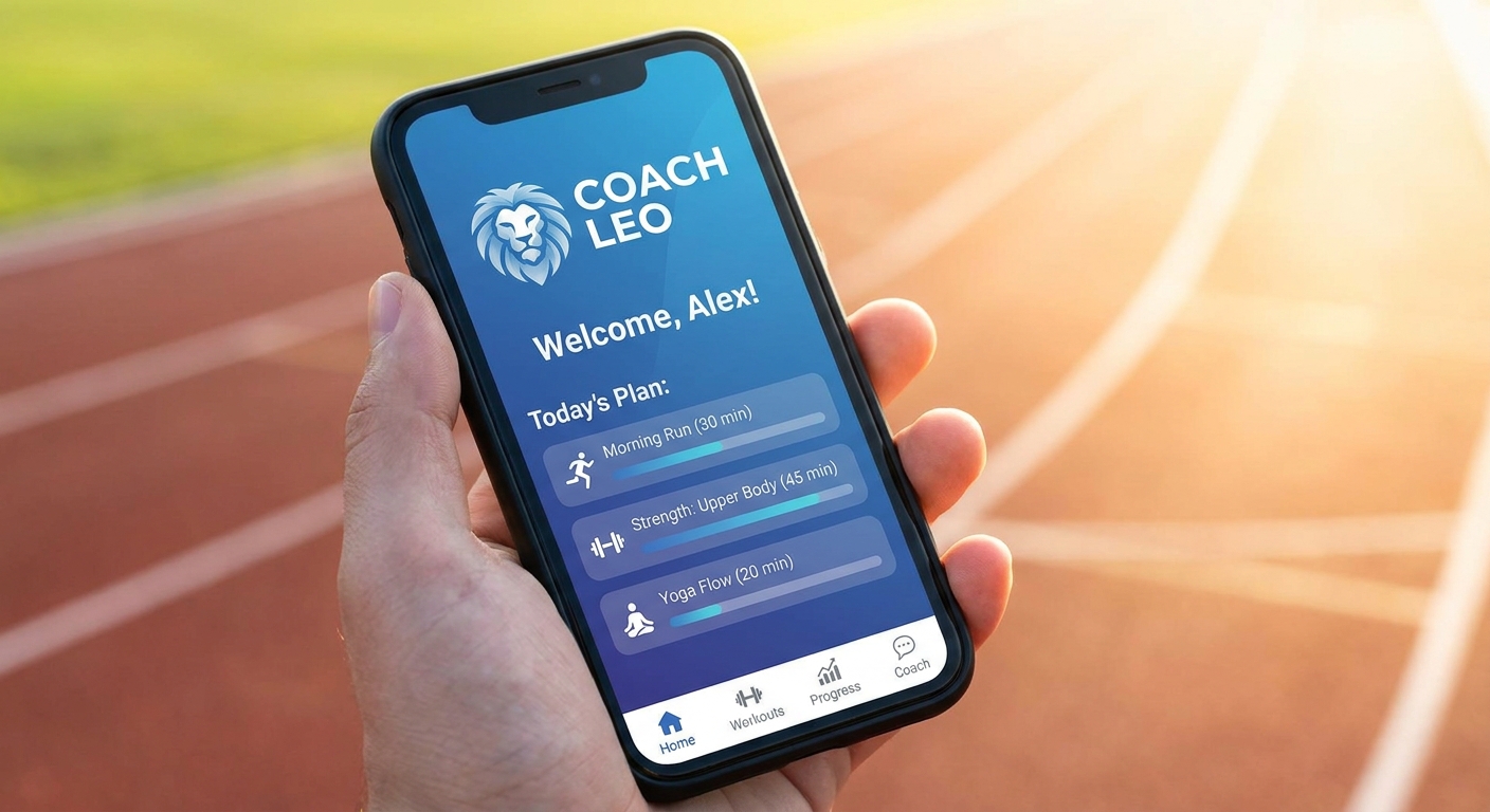Interface do aplicativo Personal Millbody mostrando treino personalizado com identidade visual do coach
