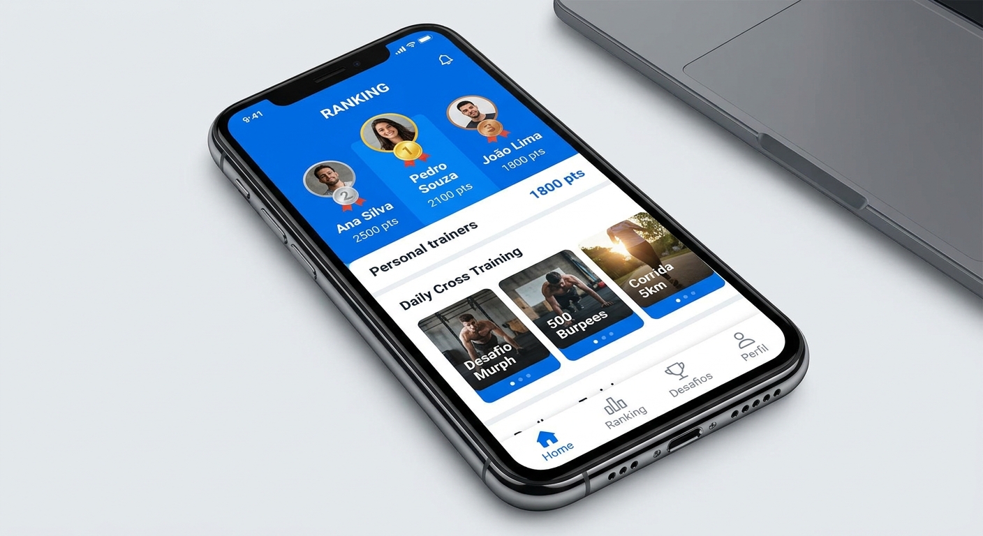 App Personal Millbody com leaderboard e desafios diários para Cross Training