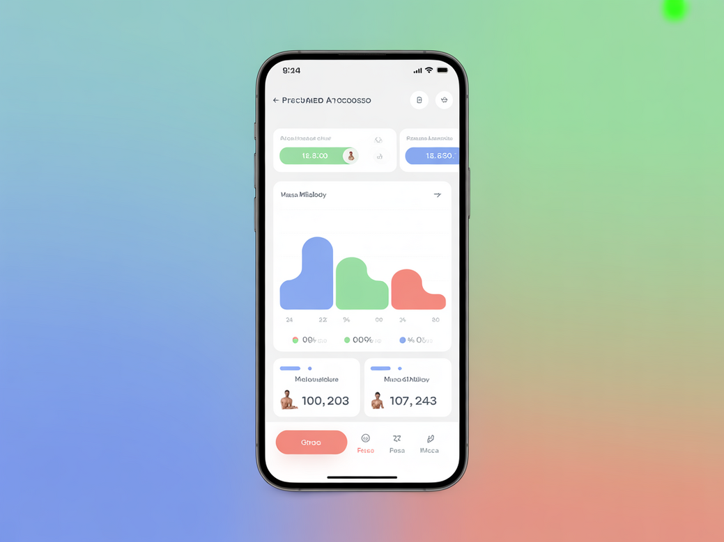 Tela do aplicativo Personal Millbody exibindo gráficos de acompanhamento de progresso de um cliente de emagrecimento.