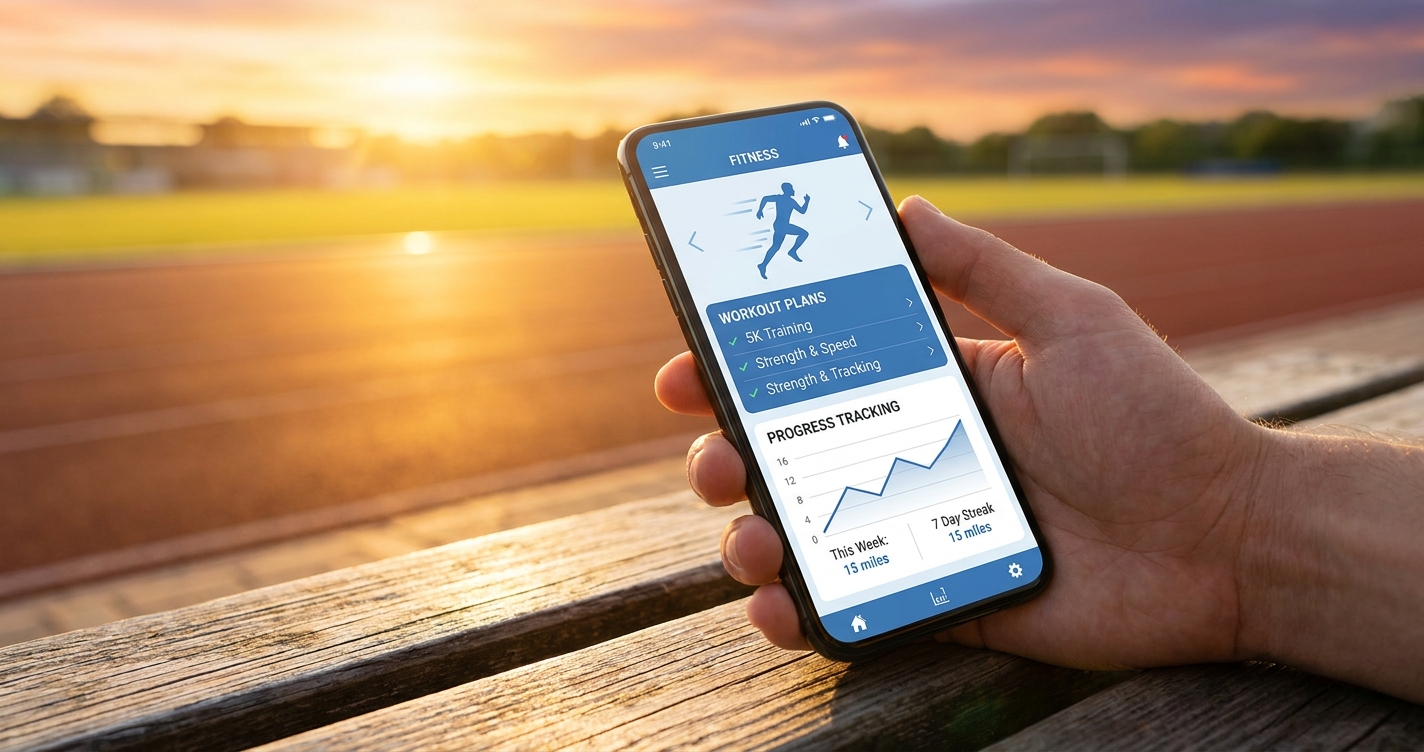 App para personal trainer de corrida - Personal Millbody Personal trainer de corrida usando aplicativo Millbody no smartphone com cronômetro e batimento cardíaco