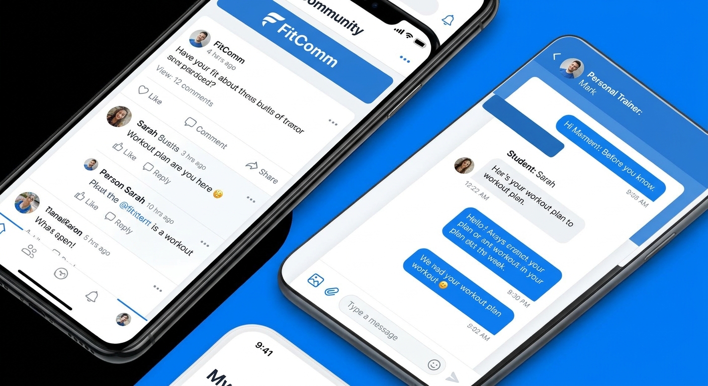 App personalizado Millbody com recursos de comunidade e chat