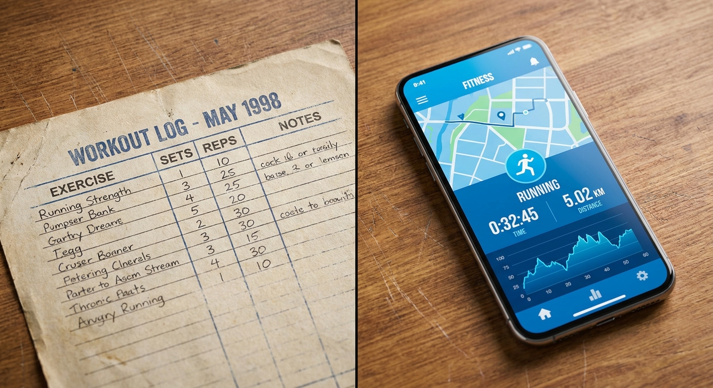 App Personal Millbody mostrando treino de corrida versus planilha de papel tradicional para coach de personal trainer