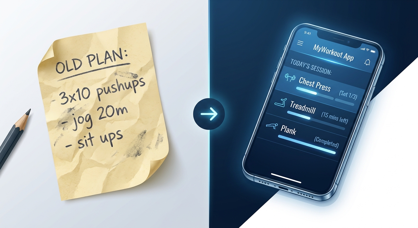 App personal trainer substituindo planilha de treino — tecnologia que fortalece seu atendimento
