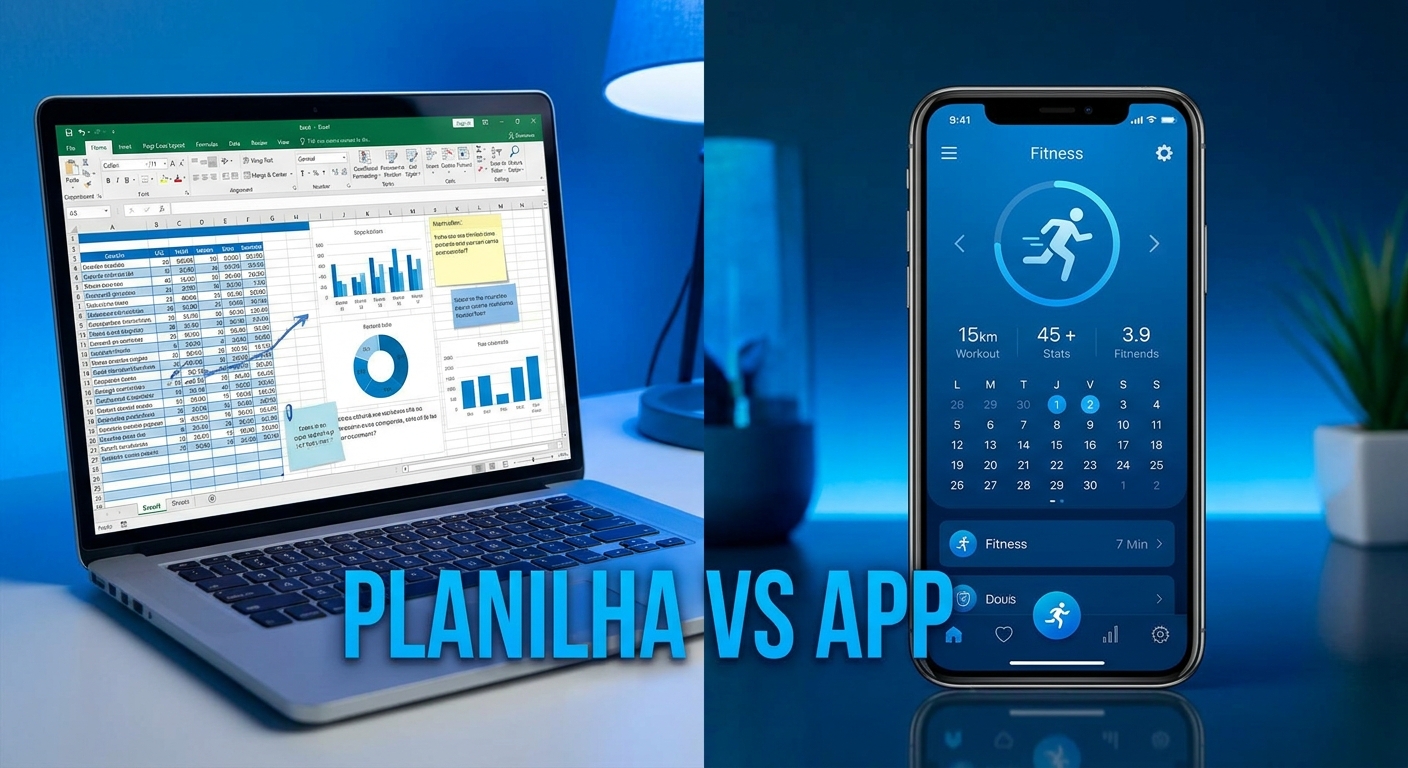 Comparação entre planilha de treino e app para personal trainer de mobilidade articular