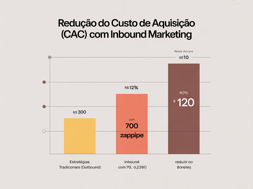 Gráfico comparativo mostrando a redução do Custo de Aquisição de Cliente (CAC) ao usar um CRM para comunidade como o Zappipe.