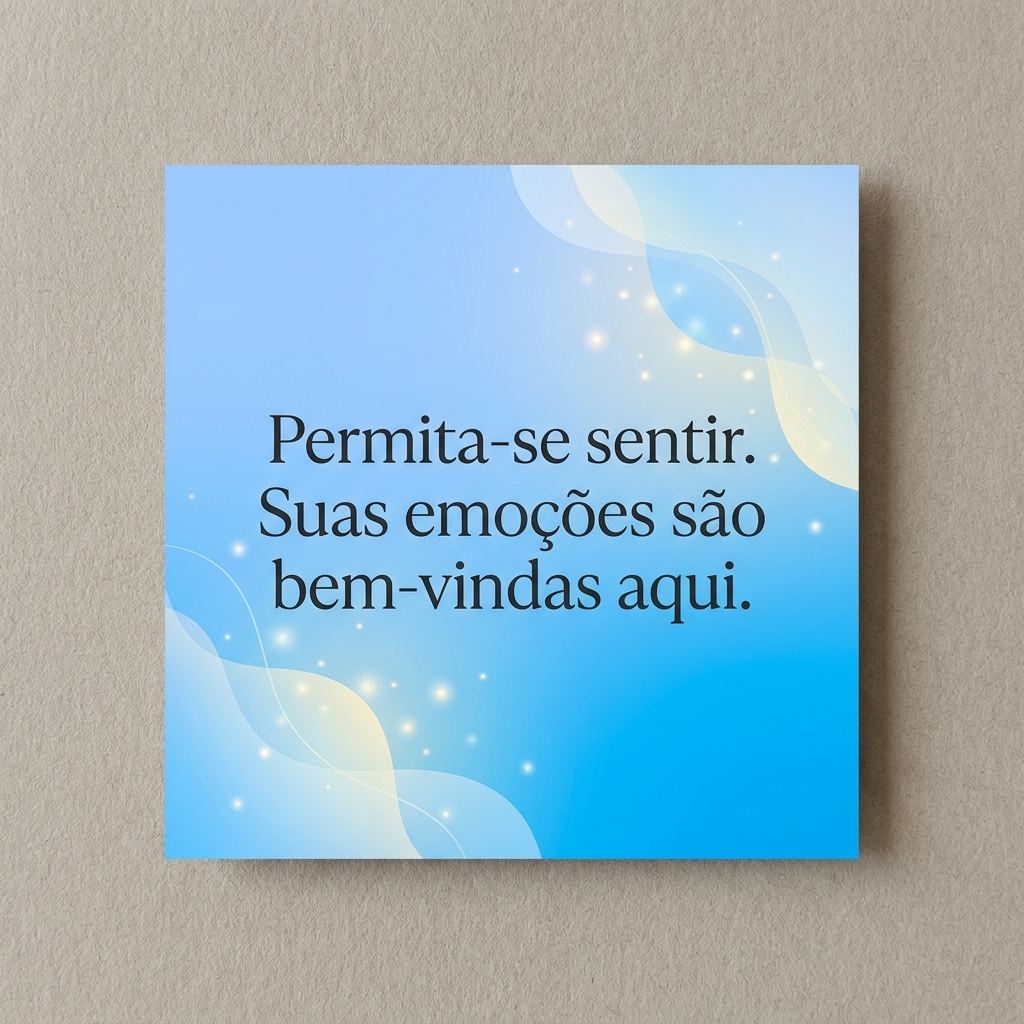 Card com frase sobre permitir-se sentir - frases de autocuidado ansiedade