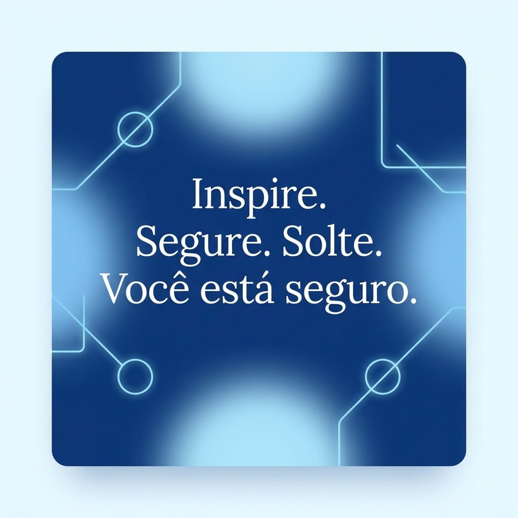 Card com frase Inspire, segure, solte, você está seguro - frases para acalmar a ansiedade