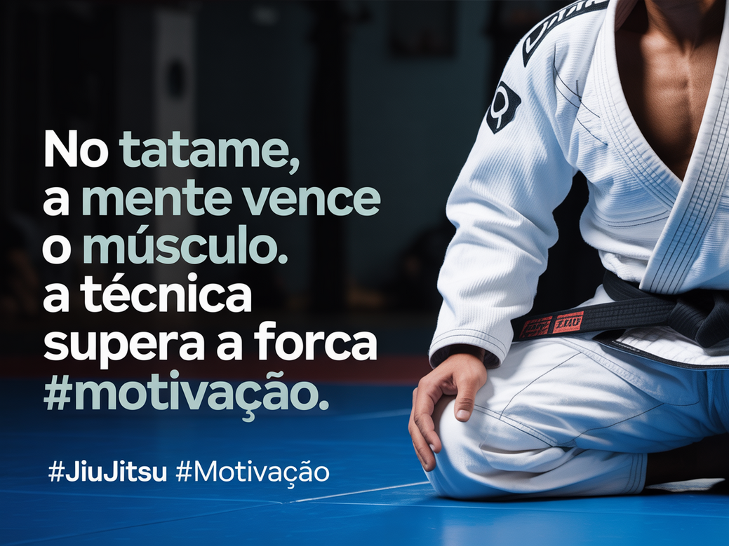 Card com frases de motivação para Jiu-Jitsu.