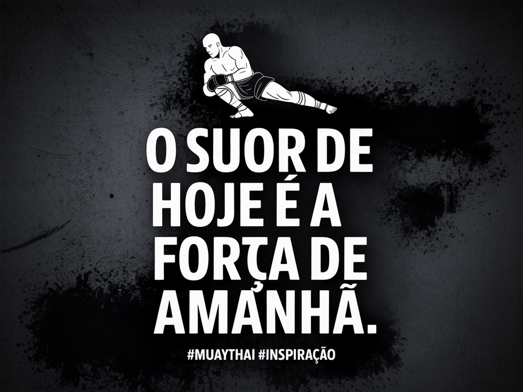 Card com frases de motivação para Muay Thai.