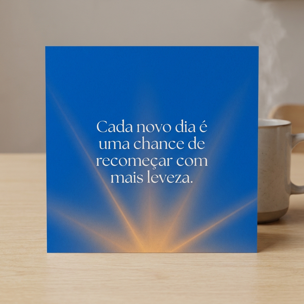Card com frase sobre recomeçar com leveza - mensagens de inspiração ansiedade