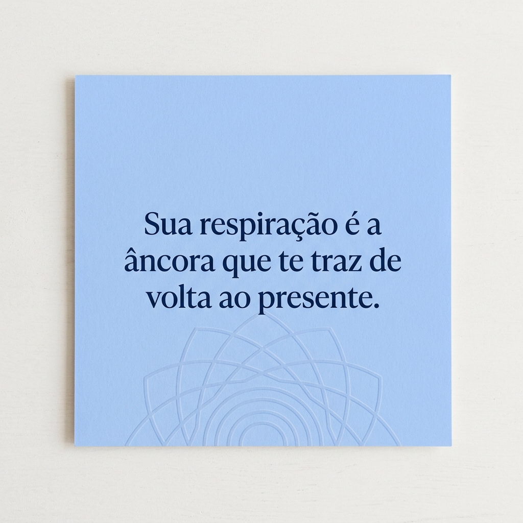 Card com frase sobre respiração como âncora - frases de respiração para ansiedade