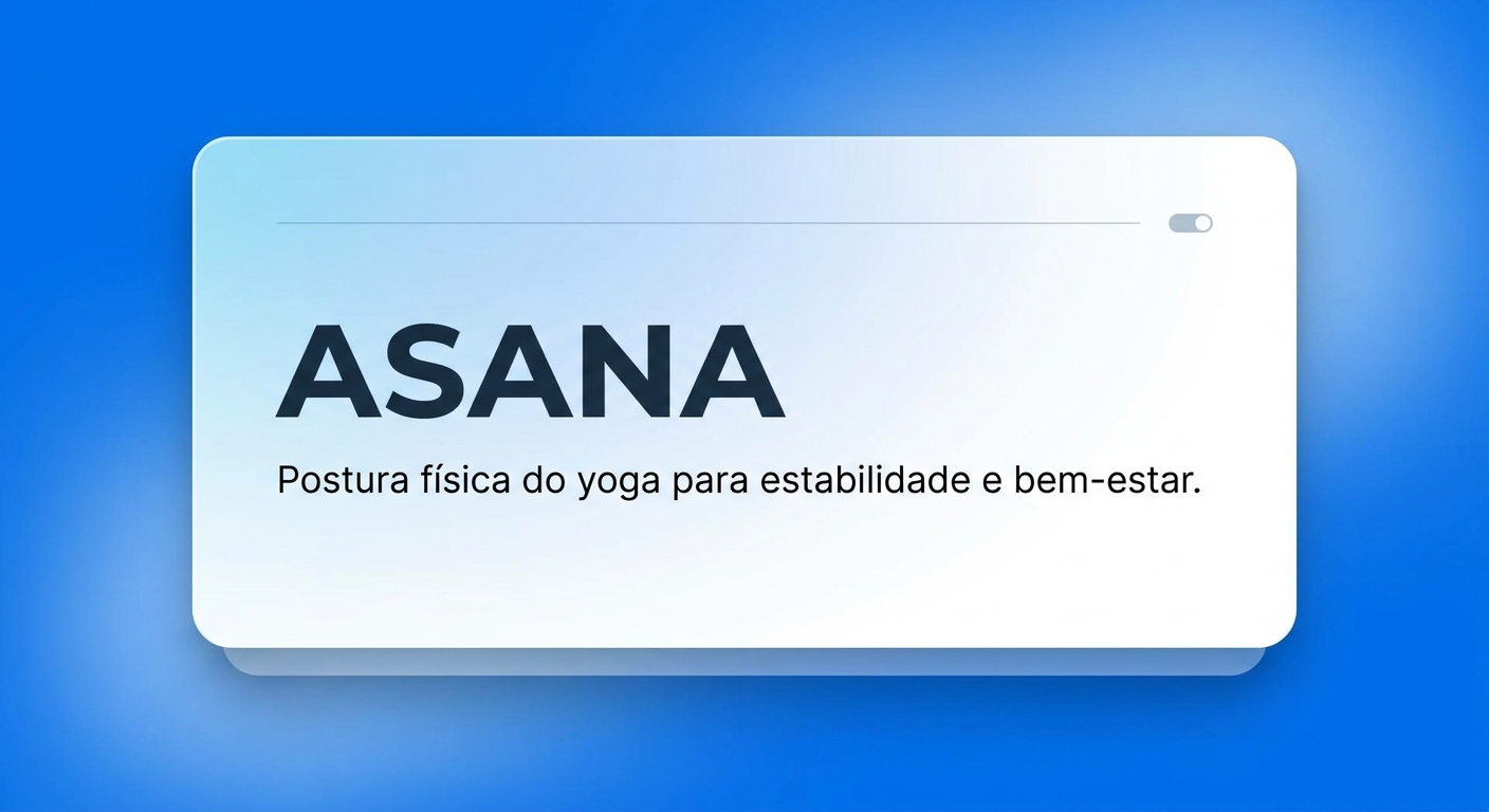 Cards com termos técnicos de yoga como asana, pranayama e savasana para glossário online