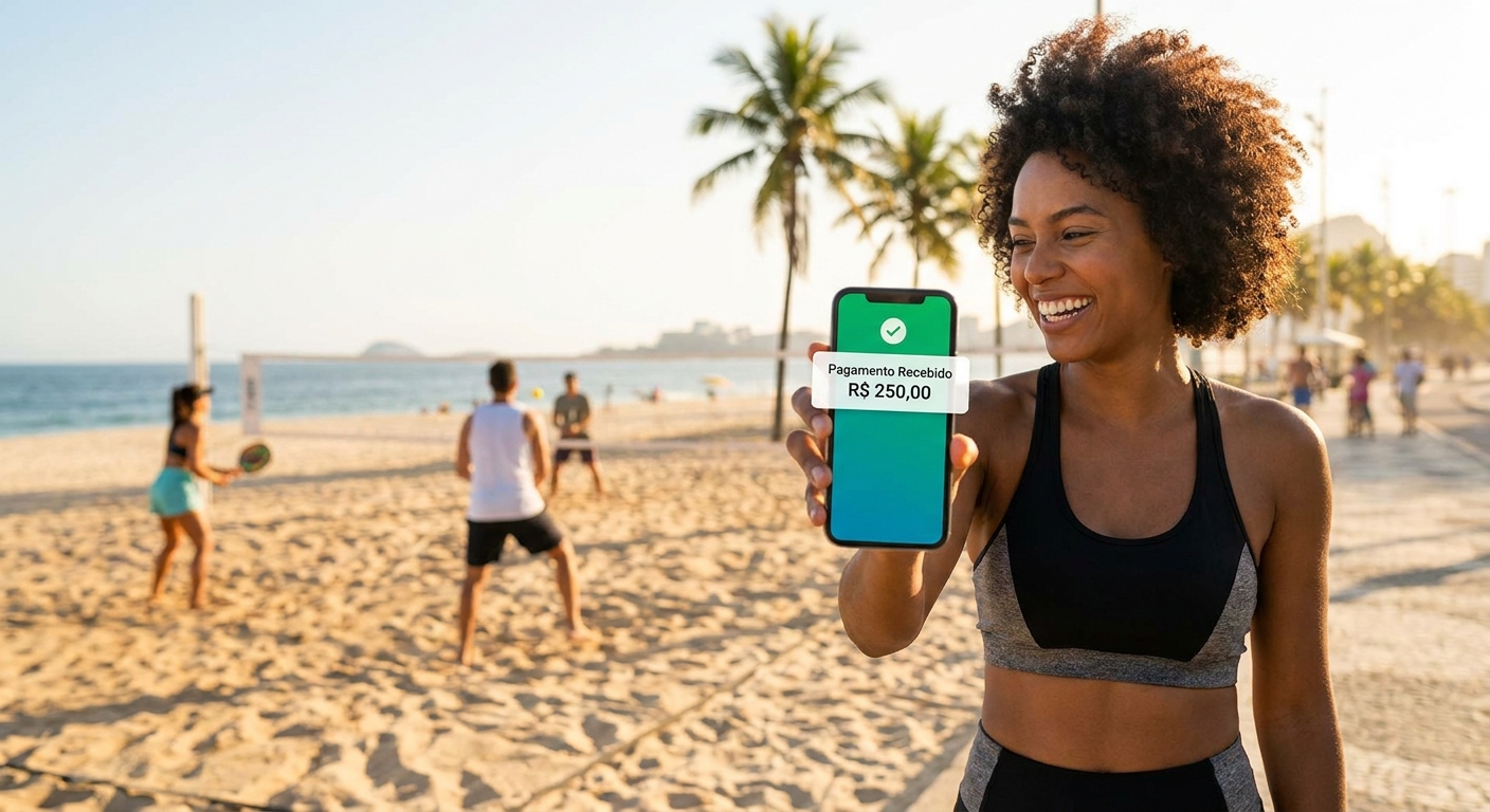 Notificação de pagamento recebido no celular - cobrança automática para personal trainer