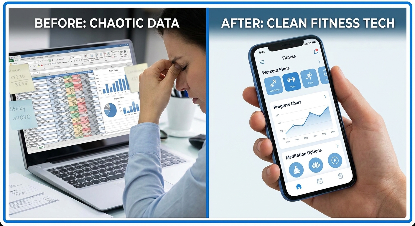 Comparação entre app Personal Millbody e planilha de treinos tradicional para personal trainer corporativo