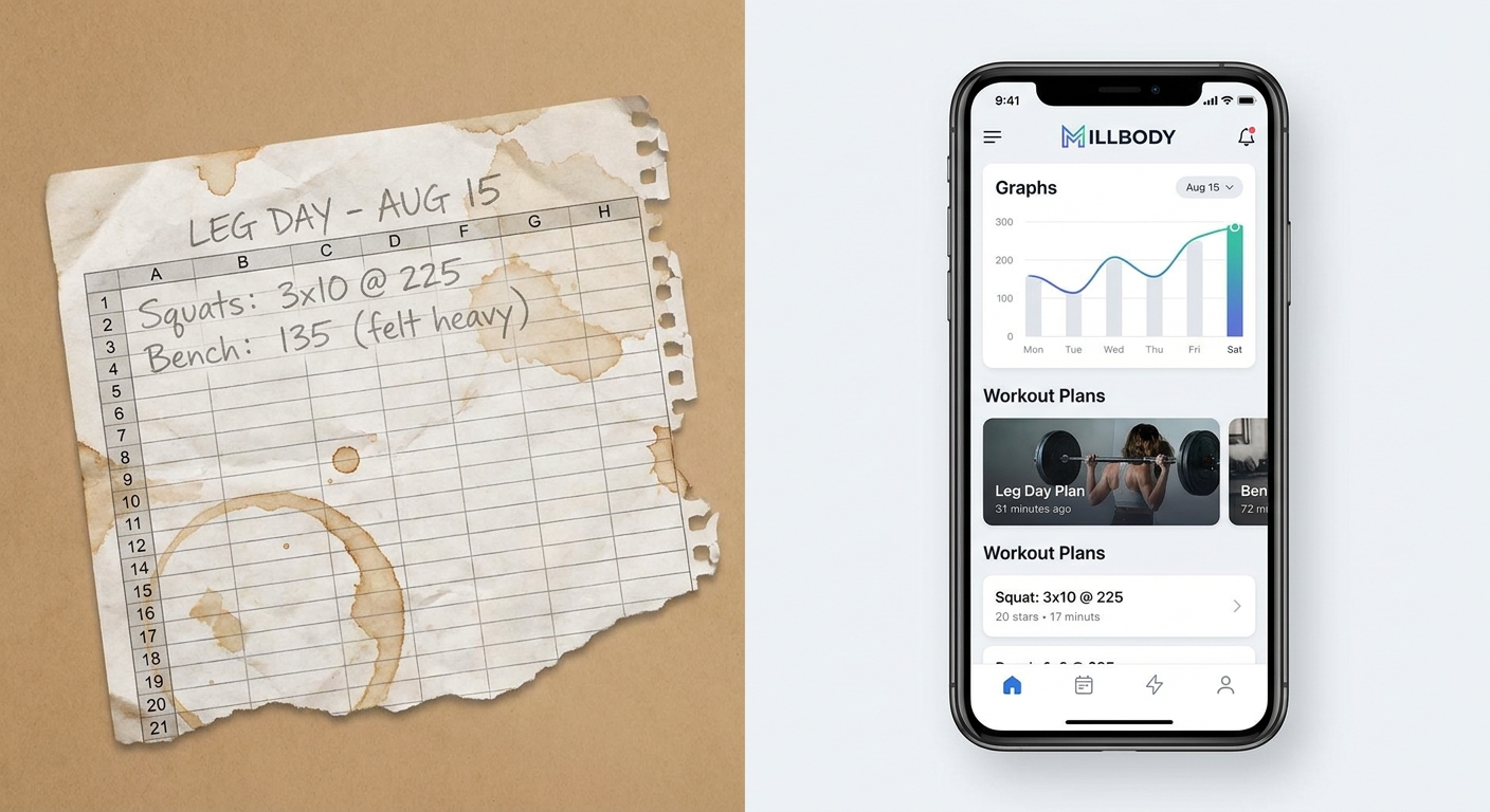 Comparação entre planilha de papel e app para personal trainer de MMA