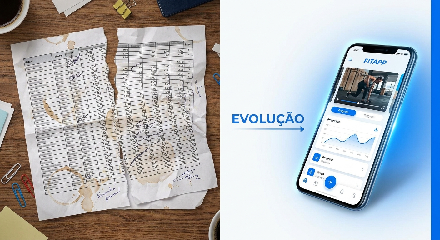 Comparativo entre planilha de treino e app para personal trainer de natação Millbody