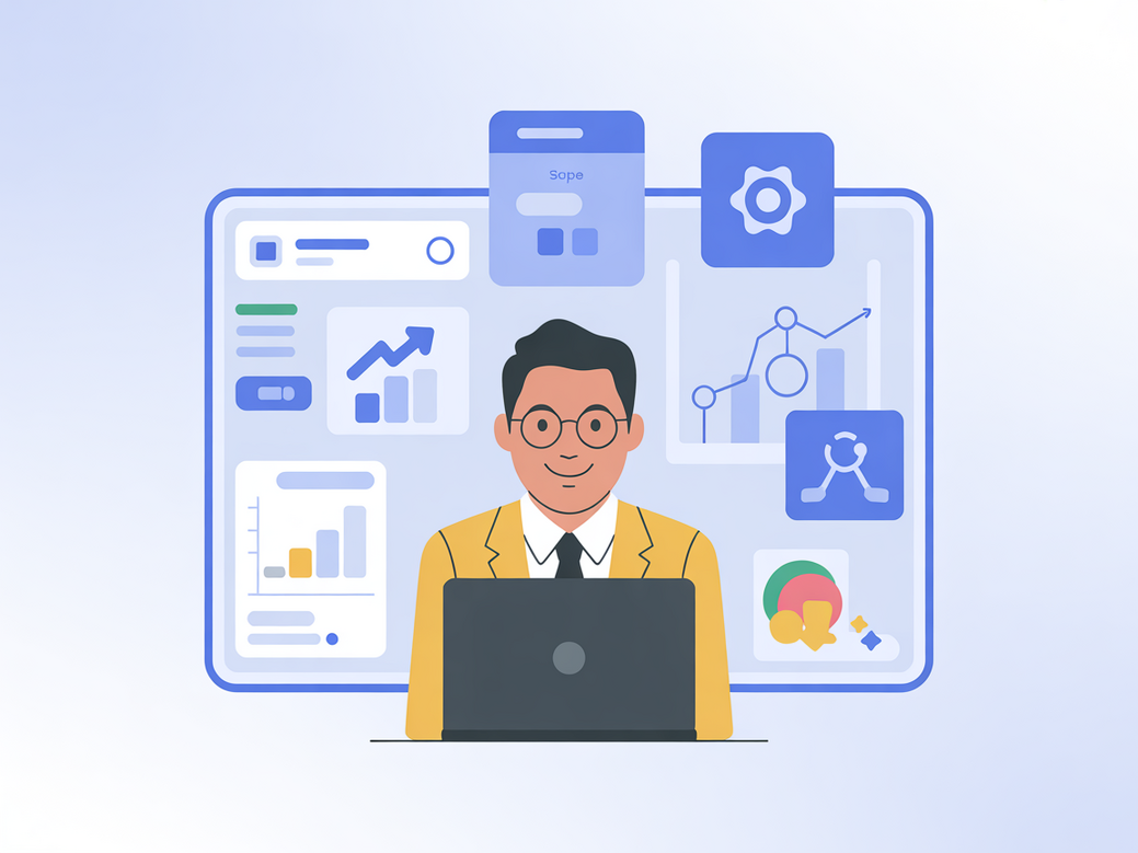 Time de vendas utilizando a plataforma Zappipe, um CRM com IA, com gráficos de crescimento e ícones de inteligência artificial.