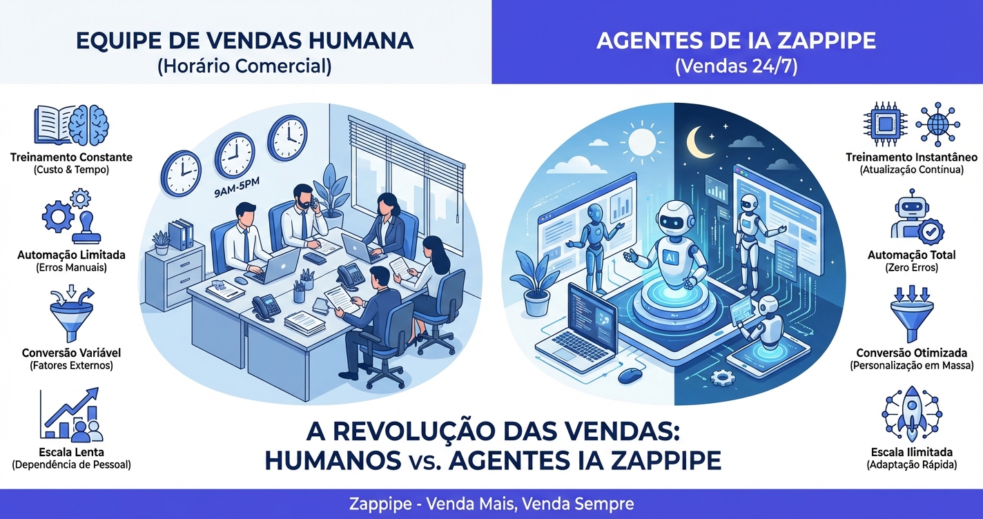 Dashboard do CRM com IA Zappipe mostrando vendas automatizadas 24 horas por dia