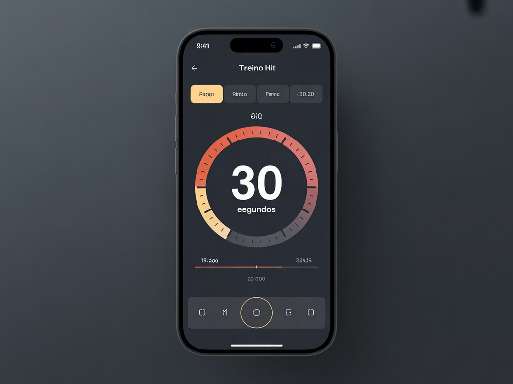 Screenshot do cronômetro preciso do app Personal Millbody, essencial para mensagens de inspiração para exercícios HIIT