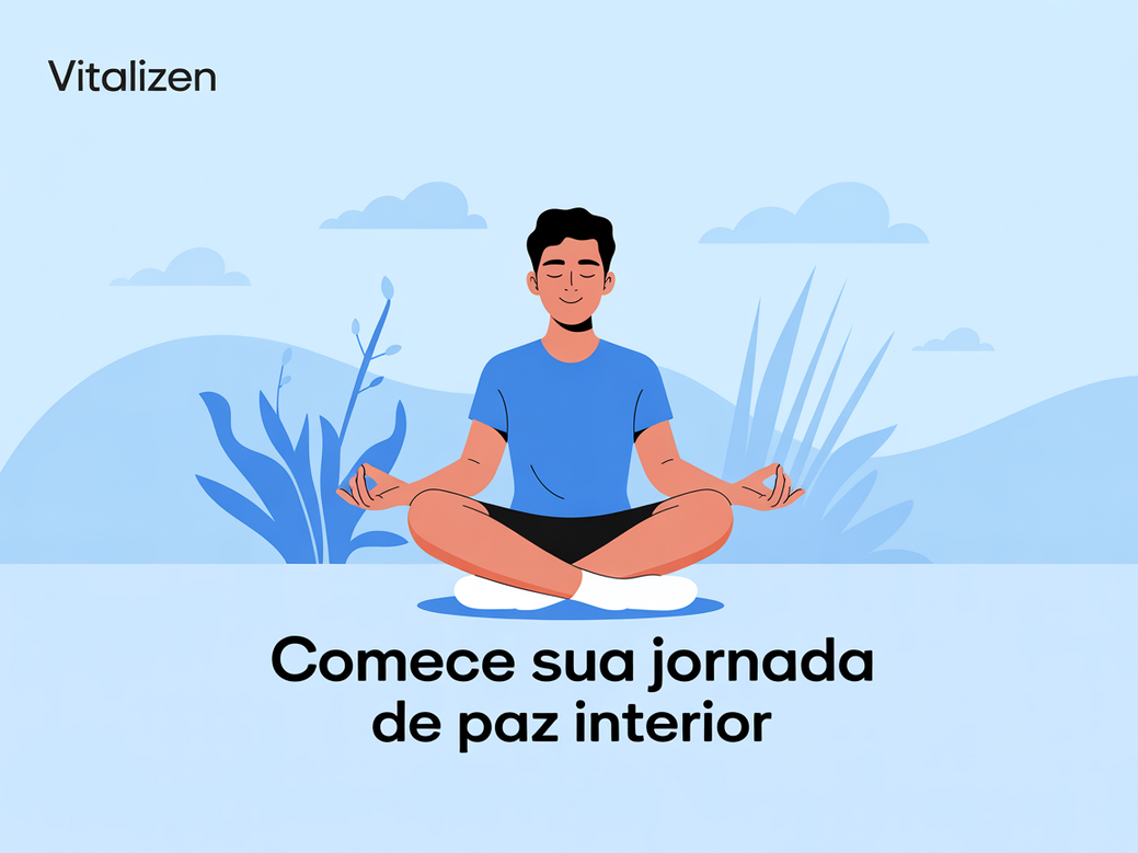 Ilustração de uma pessoa aprendendo como meditar em um ambiente calmo, representando as dicas de meditação para iniciantes.