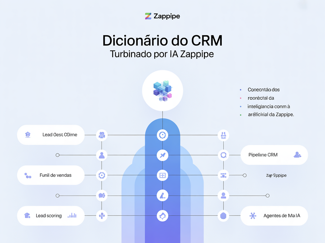 Infográfico explicando o que é CRM e como a Inteligência Artificial da Zappipe o potencializa