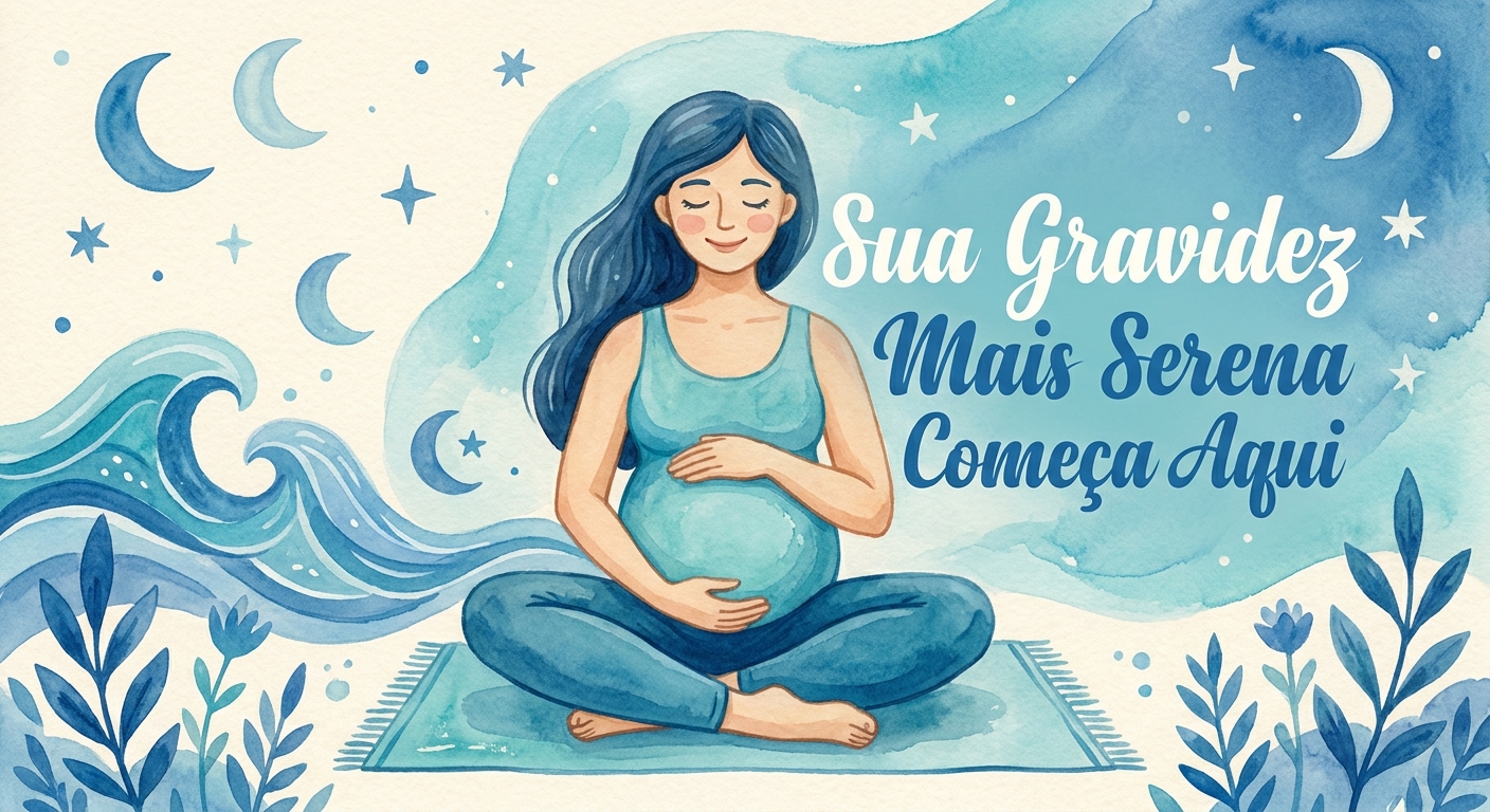Gestante praticando meditação e yoga durante a gravidez com técnicas de respiração consciente