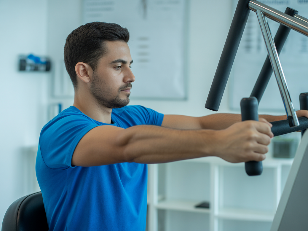Encolhimento de ombros na máquina Smith, exercício seguro para o trapézio no treino de ombro pós-covid.