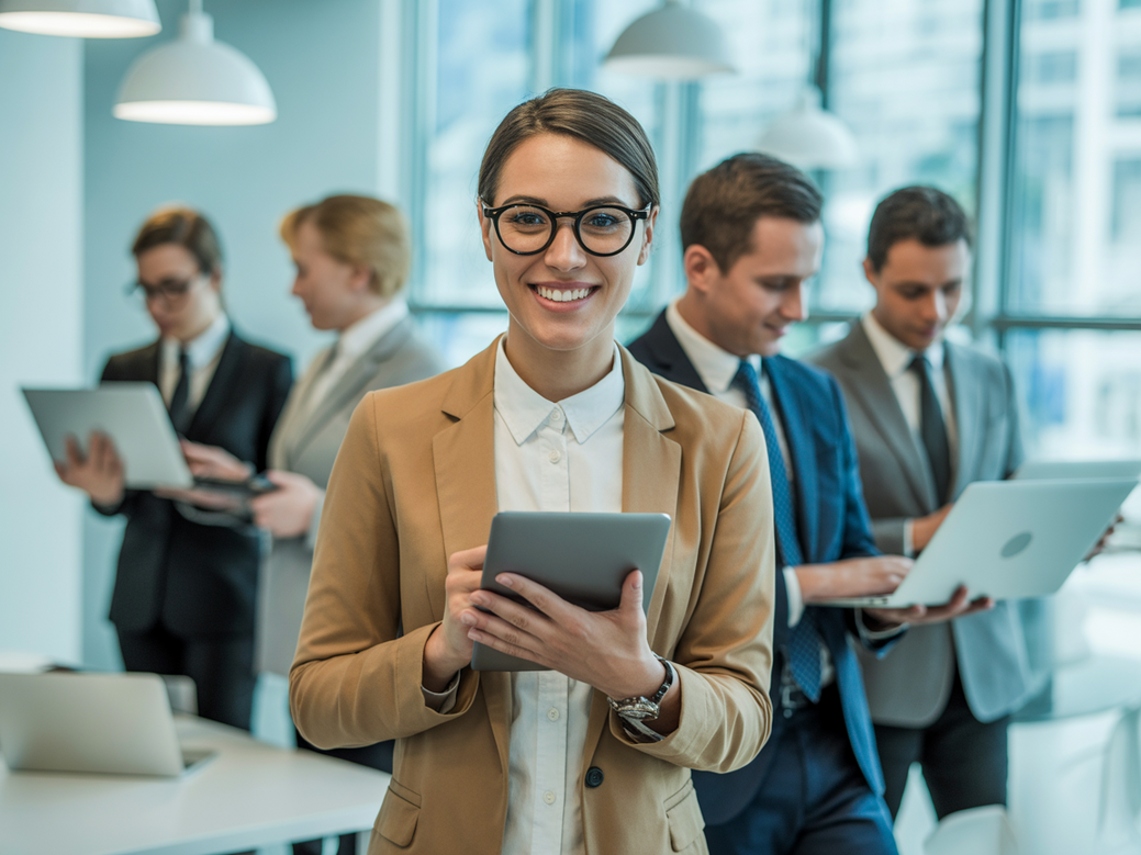 Equipe de vendas com IA utilizando o CRM Zappipe para analisar dados e aumentar a produtividade.