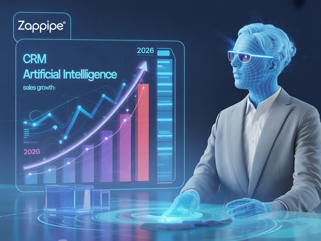 Um cérebro digital representando as estratégias de CRM com IA para impulsionar vendas em 2026