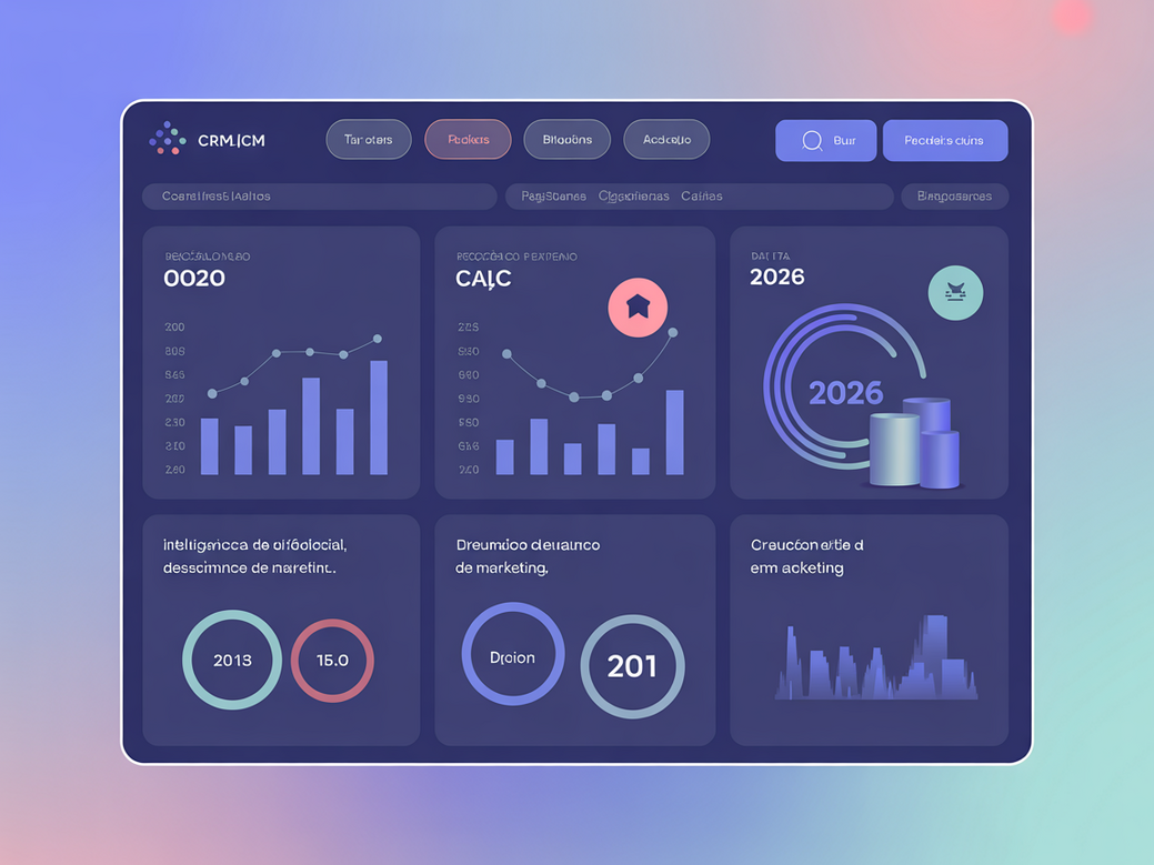 Dashboard de uma plataforma de CRM com IA mostrando a redução do Custo de Aquisição de Clientes (CAC) em 2026, ilustrando o sucesso das estratégias de CRM.