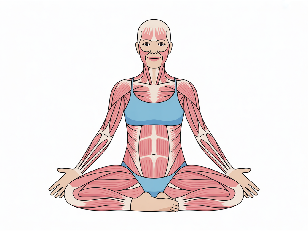 Ilustração de exercícios pélvicos para gestante, mostrando a importância do fortalecimento do assoalho pélvico durante a prática de yoga.