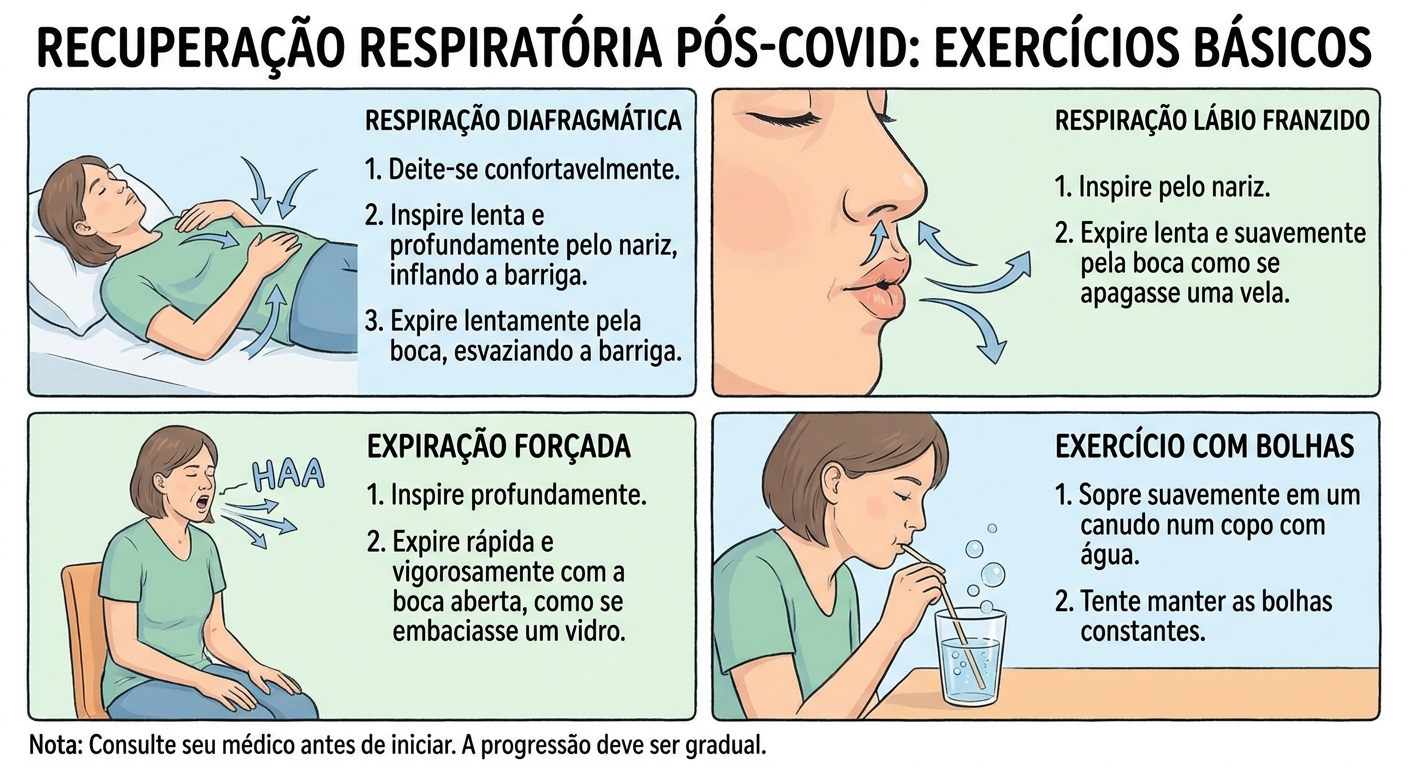 Personal trainer pós covid ensinando exercícios respiratórios para fortalecimento pulmonar