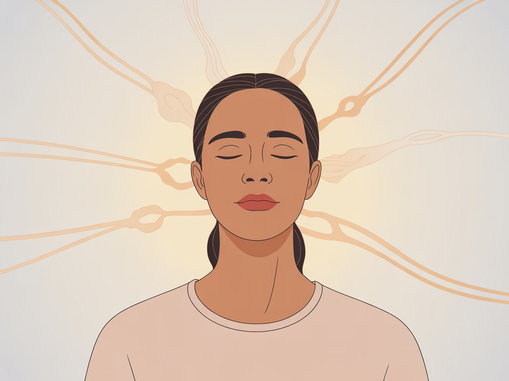 Mulher praticando yoga para dor crônica em um ambiente tranquilo, ilustrando a filosofia do yoga para o alívio da dor.