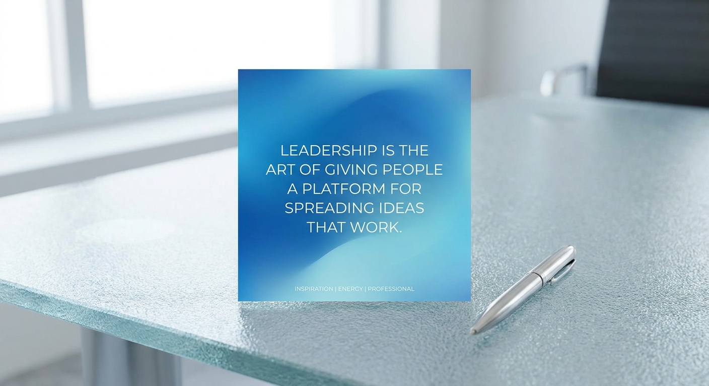 Card inspirational quote: Sua energia é contagiosa inspire-se antes de inspirar sua equipe - fundo gradiente azul marca Vitalizen