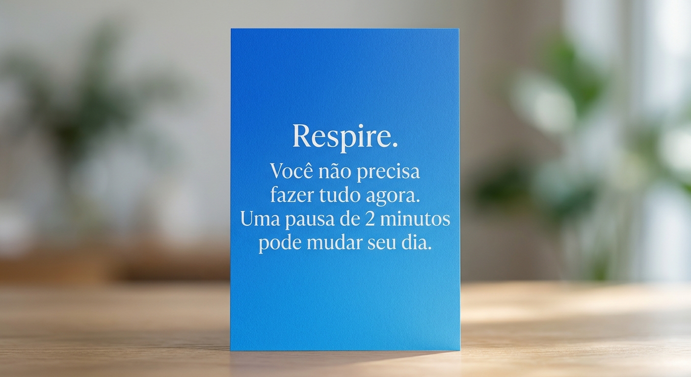 Frase de inspiração: Respire. Você não precisa fazer tudo agora.