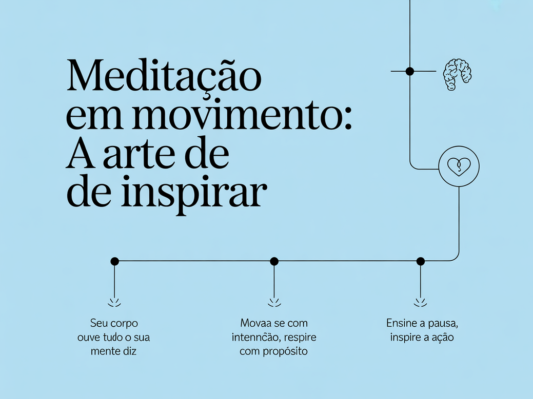 Infográfico com frases de inspiração para educadores de meditação em movimento, ilustrando a conexão entre mente e corpo.