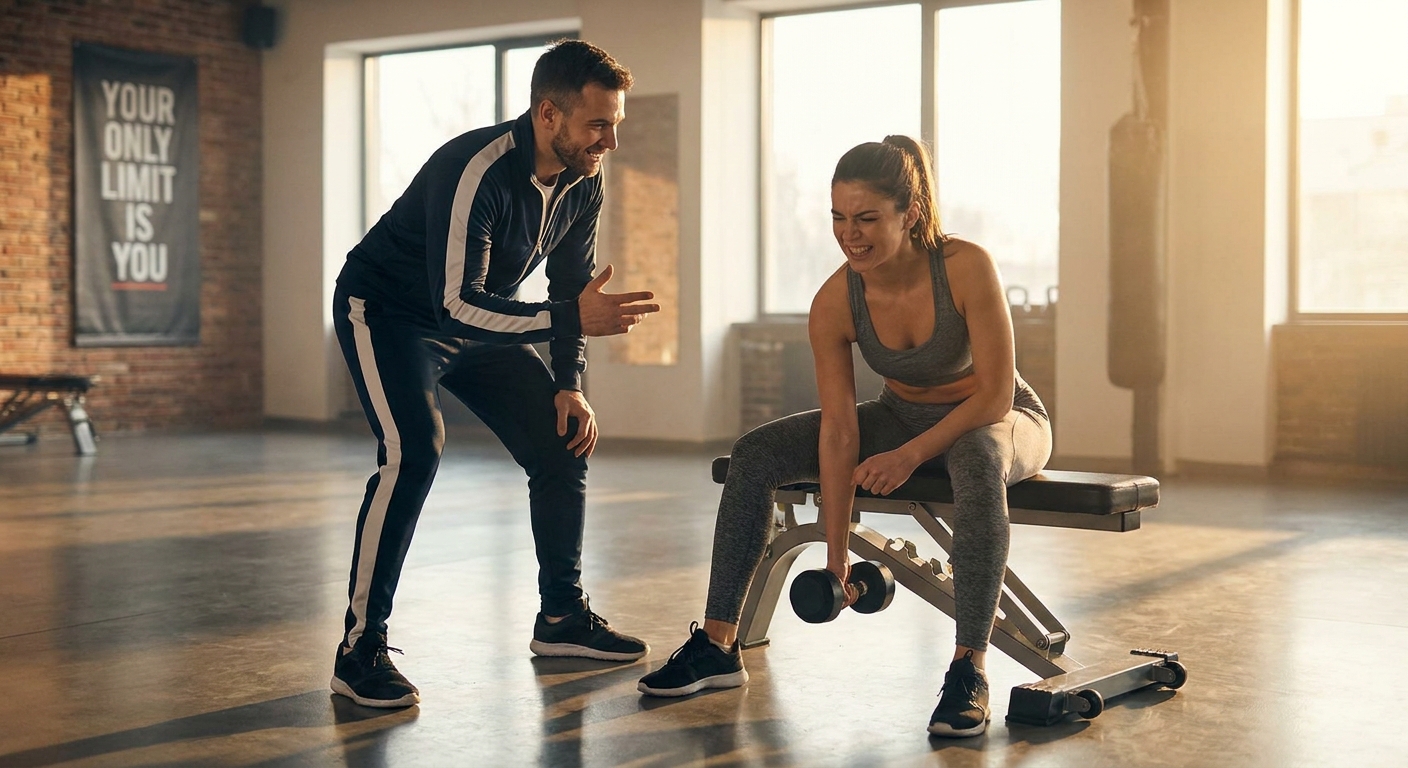 Estratégia com Frases de Treino para Personal Trainer Frase de treino motivacional sendo enviada por um personal trainer através de um aplicativo