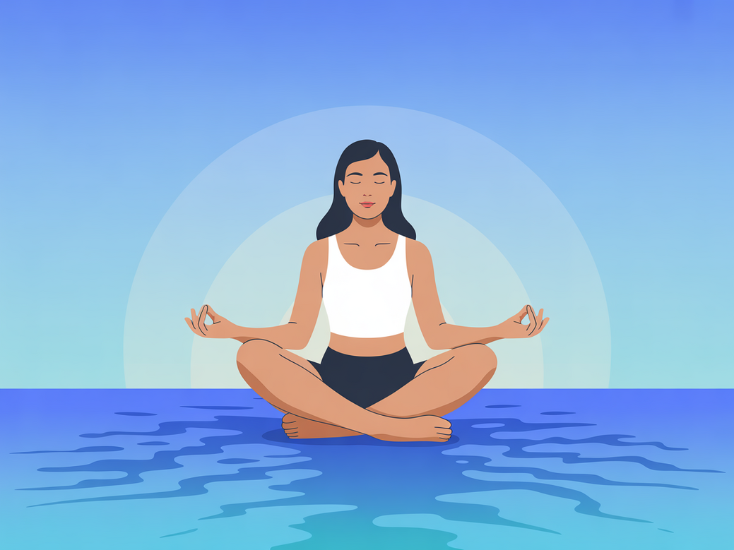 Mulher usando frases para ansiedade para meditar e encontrar a calma.