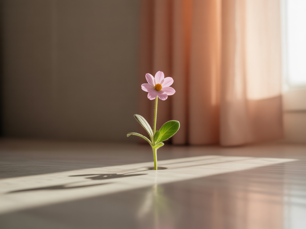 Imagem serena de uma flor de lótus desabrochando, simbolizando esperança, resiliência e a cura no processo de luto.