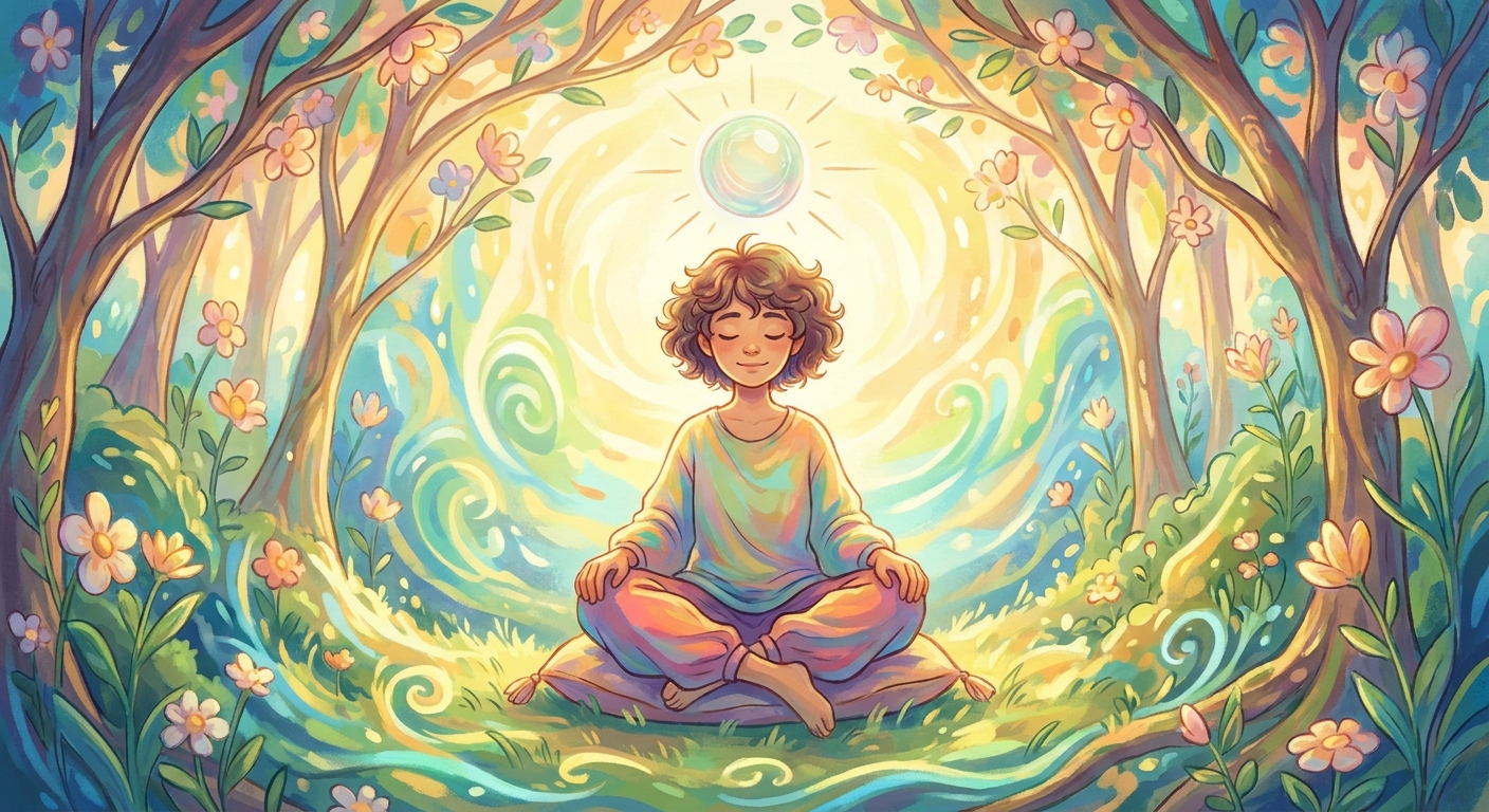 Adolescente praticando meditação com frases de inspiração para adolescentes sobre autoaceitação e confiança