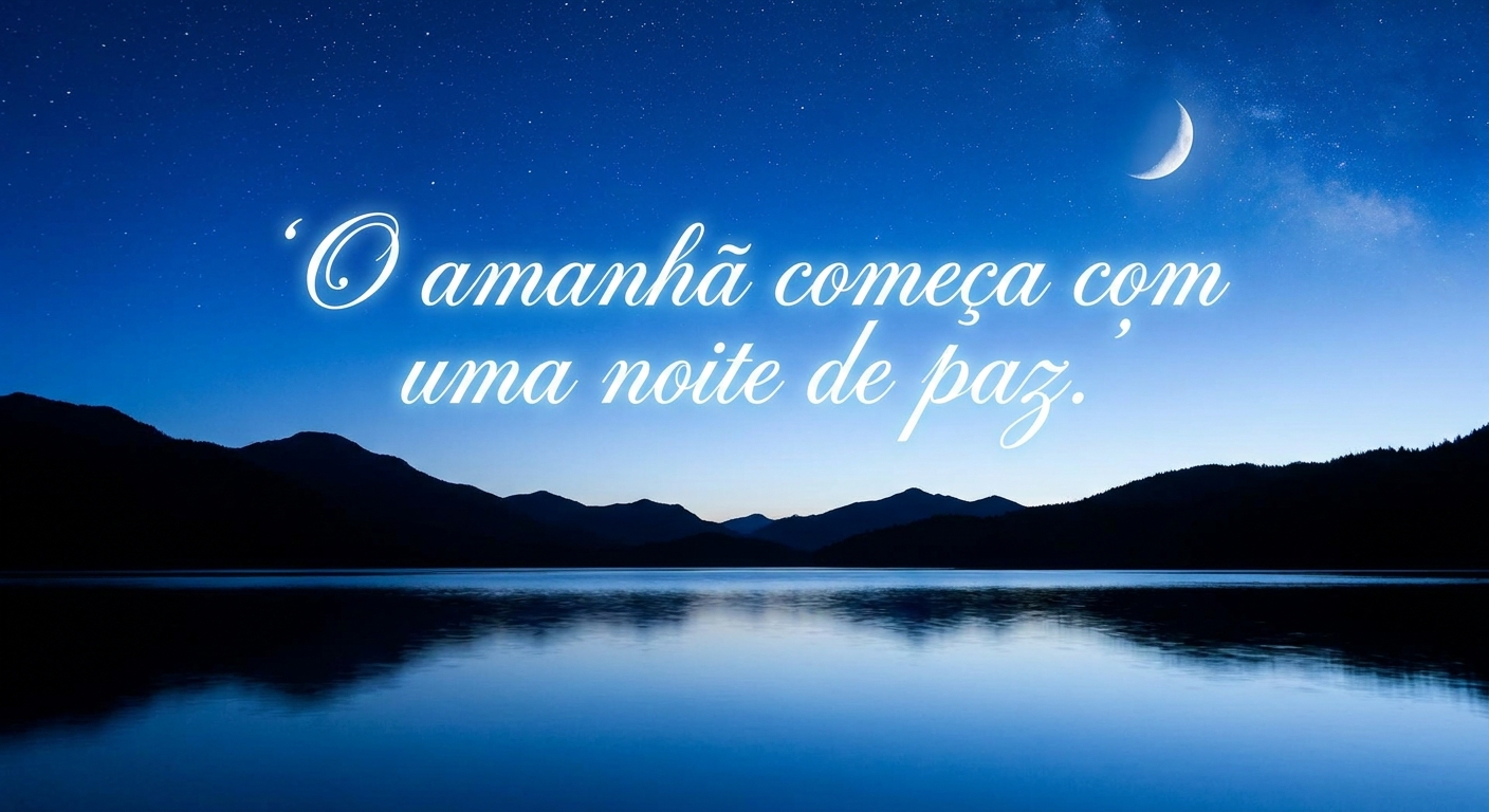 Céu estrelado com frase inspiradora para dormir bem