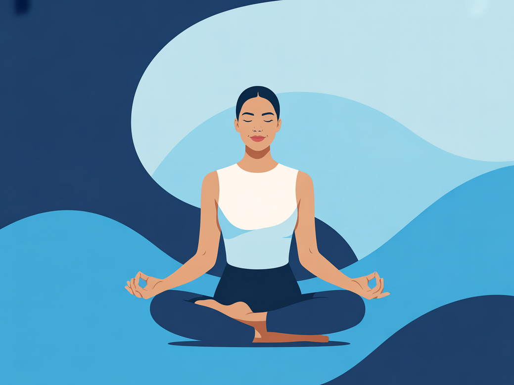 Empreendedora encontra equilíbrio com yoga no escritório, uma inspiração para o bem-estar e sucesso em 2026