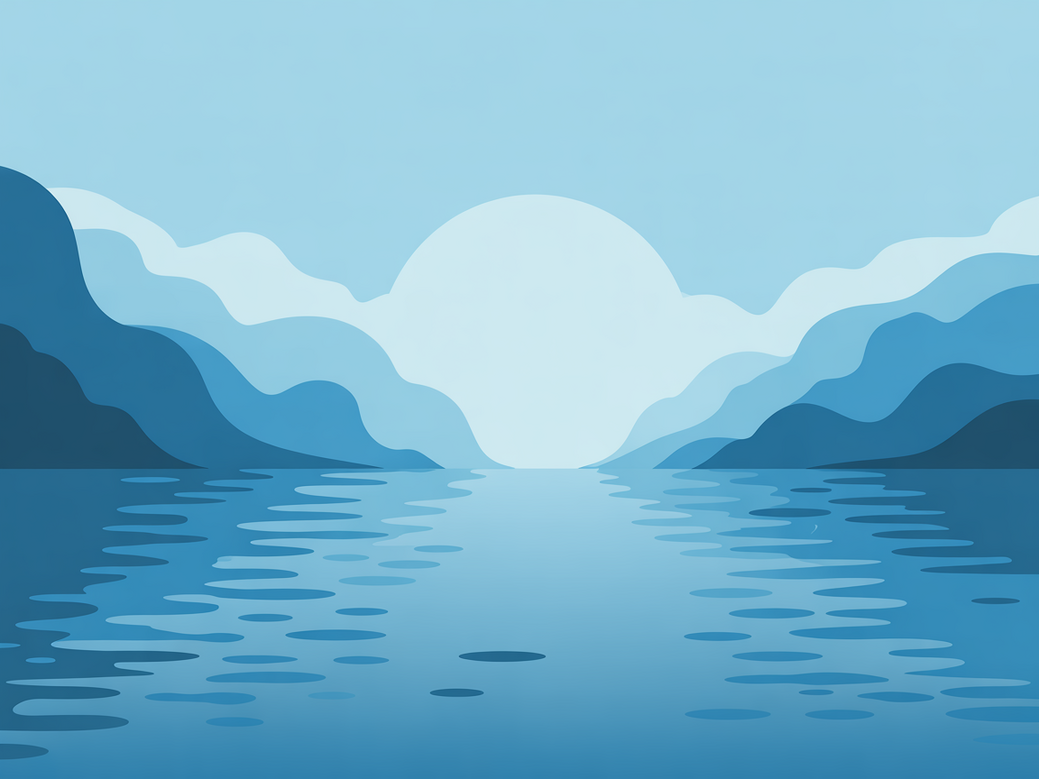 Mulher meditando em paz com fundo azul, simbolizando a jornada espiritual e o poder das frases de inspiração.